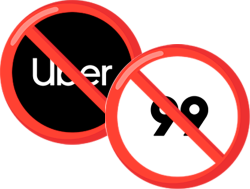Ícones Uber e 99